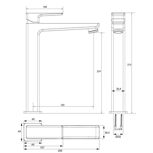 Смеситель для раковины OMNIRES PARMA PM7412GR (графит) Смеситель для раковины OMNIRES PARMA PM7412GR (графит)