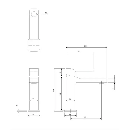 Смеситель для раковины OMNIRES SLIDE SL7710CR хром Смеситель для раковины OMNIRES SLIDE SL7710CR хром