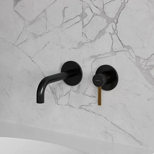 Смеситель для раковины OMNIRES Y Y1215HBLGL (черный/золото) скрытого монтажа Смеситель для раковины OMNIRES Y Y1215HBLGL (черный/золото) скрытого монтажа