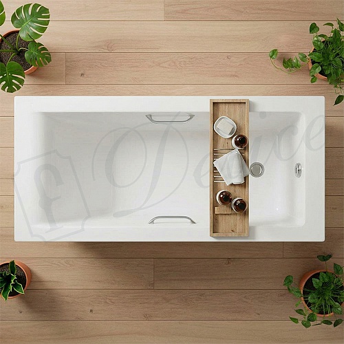 Ванна из искусственного камня Delice Diapason 150х75 DLR330014R-G с ручками хром, глянцевая Ванна из искусственного камня Delice Diapason 150х75 DLR330014R-G с ручками хром, глянцевая