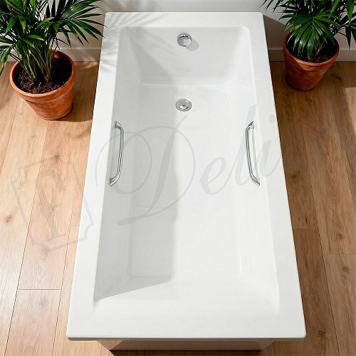 Ванна из искусственного камня Delice Diapason 170х80 DLR330007R-G с ручками хром, глянцевая Ванна из искусственного камня Delice Diapason 170х80 DLR330007R-G с ручками хром, глянцевая