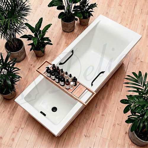 Ванна из искусственного камня Delice Diapason 160х70 DLR330004RB-G с черными ручками, глянцевая Ванна из искусственного камня Delice Diapason 160х70 DLR330004RB-G с черными ручками, глянцевая