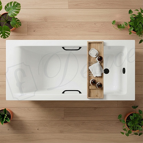 Ванна из искусственного камня Delice Diapason 170х70 DLR330005RB-M с черными ручками, матовая Ванна из искусственного камня Delice Diapason 170х70 DLR330005RB-M с черными ручками, матовая