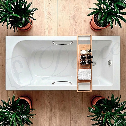 Ванна из искусственного камня Delice Scandi 160х70 DLR330024R-G с ручками хром, глянцевая Ванна из искусственного камня Delice Scandi 160х70 DLR330024R-G с ручками хром, глянцевая