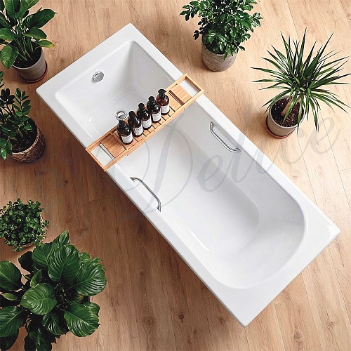 Ванна из искусственного камня Delice Scandi 170х70 DLR330025R-G с ручками хром, глянцевая Ванна из искусственного камня Delice Scandi 170х70 DLR330025R-G с ручками хром, глянцевая