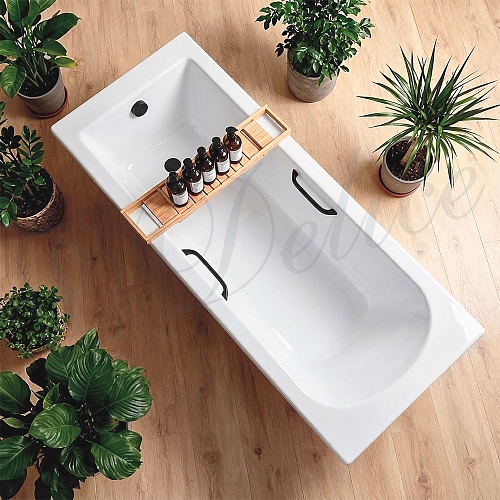 Ванна из искусственного камня Delice Scandi 180х70 DLR330029RB-G с черными ручками, глянцевая Ванна из искусственного камня Delice Scandi 180х70 DLR330029RB-G с черными ручками, глянцевая