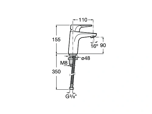 Смеситель для раковины Roca Atlas 5A3290C0M Смеситель для раковины Roca Atlas 5A3290C0M