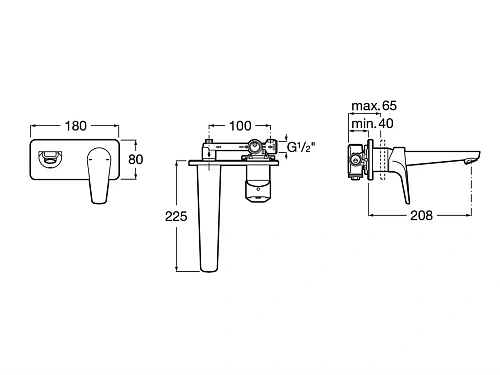 Смеситель для раковины Roca Atlas без донного клапана, 5A3590C00 Смеситель для раковины Roca Atlas без донного клапана, 5A3590C00