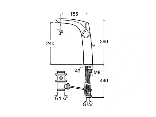 Смеситель для раковины Roca Insignia 5A343AC00 Смеситель для раковины Roca Insignia 5A343AC00
