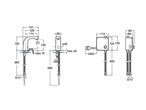 Смеситель для раковины Roca L20-E без донного клапана, 5A5509C00 Смеситель для раковины Roca L20-E без донного клапана, 5A5509C00