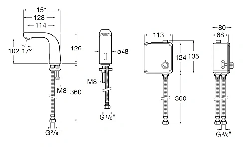 Смеситель для раковины Roca L20-E, батарейки 5A5309C00 Смеситель для раковины Roca L20-E, батарейки 5A5309C00