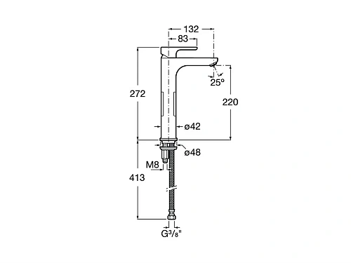 Смеситель для раковины ROCA L20XL 27,2 см, неповоротный излив, однорычажное упр., без донного клапан 5A3H09C00 Смеситель для раковины ROCA L20XL 27,2 см, неповоротный излив, однорычажное упр., без донного клапан 5A3H09C00