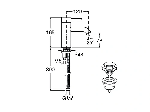 Смеситель для раковины Roca Lanta 5A3A11C00 Смеситель для раковины Roca Lanta 5A3A11C00