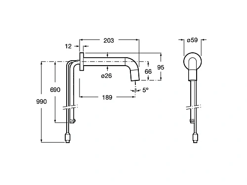 Смеситель для раковины Roca Loft-E без донного клапана, 5A3643C00 Смеситель для раковины Roca Loft-E без донного клапана, 5A3643C00