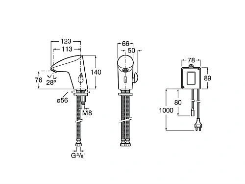 Смеситель для раковины Roca M2-E, батарейки 5A5355C00 Смеситель для раковины Roca M2-E, батарейки 5A5355C00