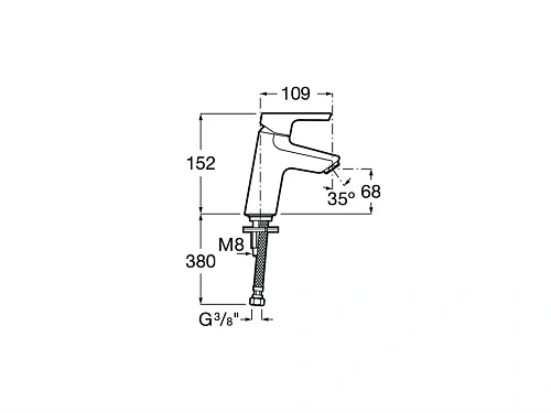 Смеситель для раковины Roca Malva без донного клапана, 5A323BC0M Смеситель для раковины Roca Malva без донного клапана, 5A323BC0M