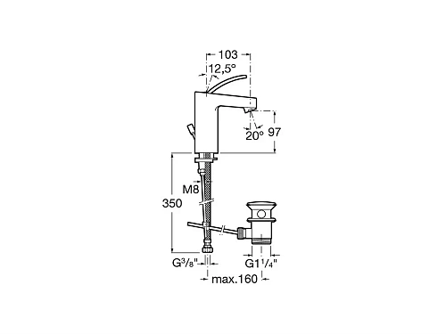 Смеситель для раковины Roca Moai 5A3046C00 Смеситель для раковины Roca Moai 5A3046C00