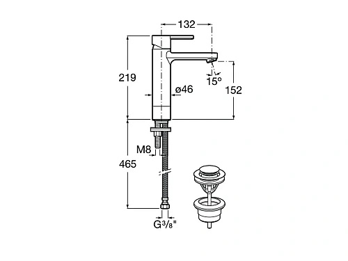 Смеситель для раковины Roca Naia 5A3D96C00 Смеситель для раковины Roca Naia 5A3D96C00