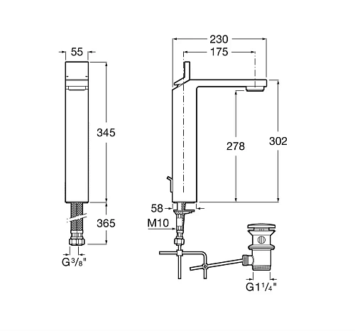 Смеситель для раковины ROCA Singles Open с высоким изливом, однорычажное упр., неповоротный излив, с 5A3410C00 Смеситель для раковины ROCA Singles Open с высоким изливом, однорычажное упр., неповоротный излив, с 5A3410C00