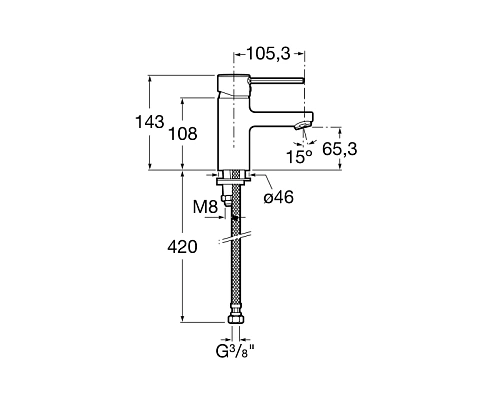 Смеситель для раковины Roca Targa 5A3260C0M Смеситель для раковины Roca Targa 5A3260C0M