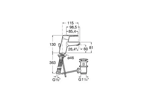 Смеситель для раковины Roca Victoria L 5A3E25C0M Смеситель для раковины Roca Victoria L 5A3E25C0M