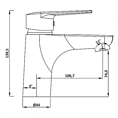 Смеситель для раковины Swedbe Mars 1710 Смеситель для раковины Swedbe Mars 1710