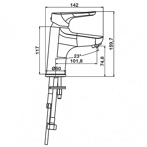 Смеситель для раковины Swedbe Venado Plus 1615 с каналом для подключения фильтра Смеситель для раковины Swedbe Venado Plus 1615 с каналом для подключения фильтра