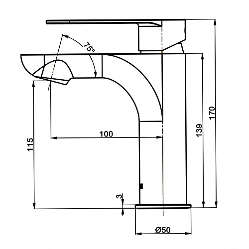 Смеситель для раковины Swedbe Vulcan 1110 Смеситель для раковины Swedbe Vulcan 1110