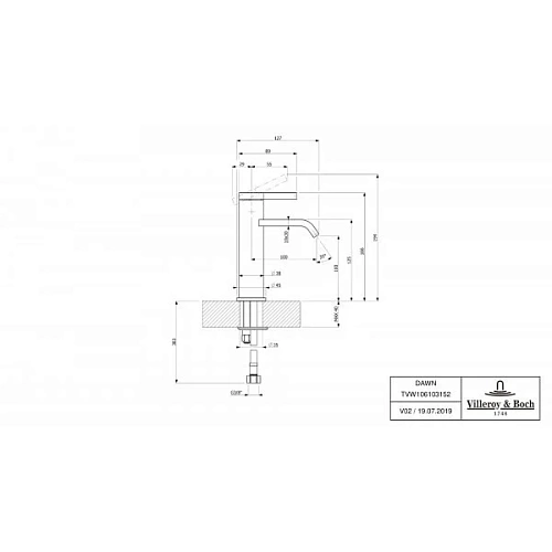 Смеситель для раковины Villeroy & Boch Dawn TVW106103152K5 черный Смеситель для раковины Villeroy & Boch Dawn TVW106103152K5 черный