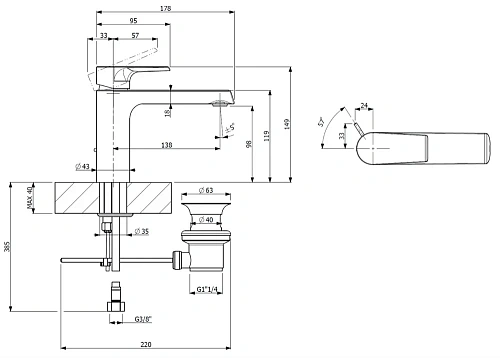 Смеситель для раковины Villeroy & Boch Liberty TVW10700300061 (высота 98 мм) Смеситель для раковины Villeroy & Boch Liberty TVW10700300061 (высота 98 мм)