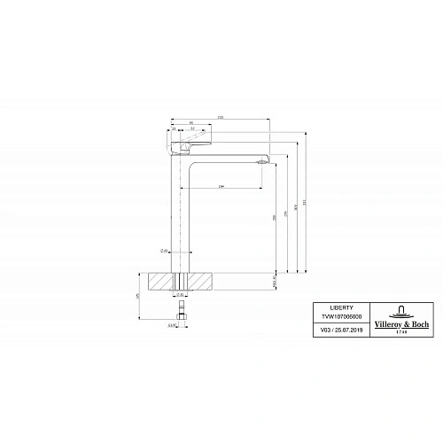 Смеситель для раковины Villeroy & Boch Liberty TVW10700600061 (высота 258 мм) Смеситель для раковины Villeroy & Boch Liberty TVW10700600061 (высота 258 мм)