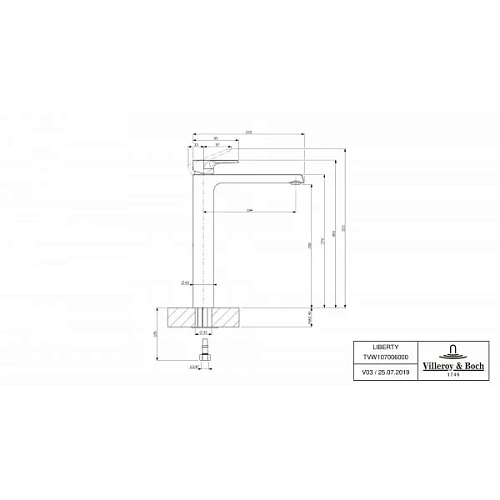 Смеситель для раковины Villeroy & Boch Liberty TVW10700600061 (высота 258 мм) Смеситель для раковины Villeroy & Boch Liberty TVW10700600061 (высота 258 мм)