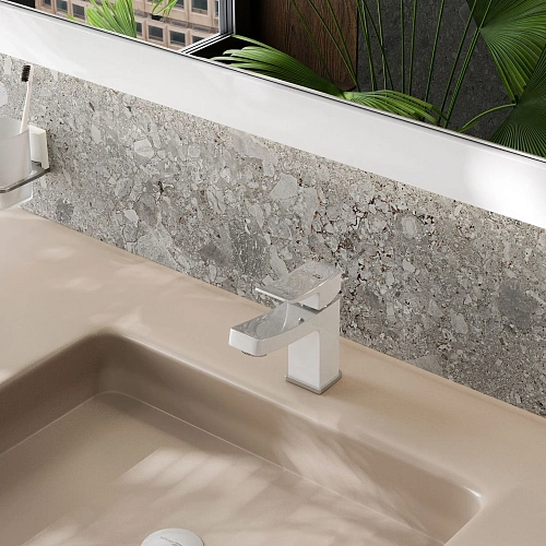 Смеситель для раковины WasserKRAFT Aller 1063WHITE белый/хром Смеситель для раковины WasserKRAFT Aller 1063WHITE белый/хром