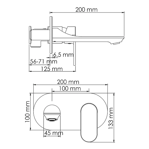 Смеситель для раковины WasserKRAFT Elbe 7430 встраиваемый черный Смеситель для раковины WasserKRAFT Elbe 7430 встраиваемый черный