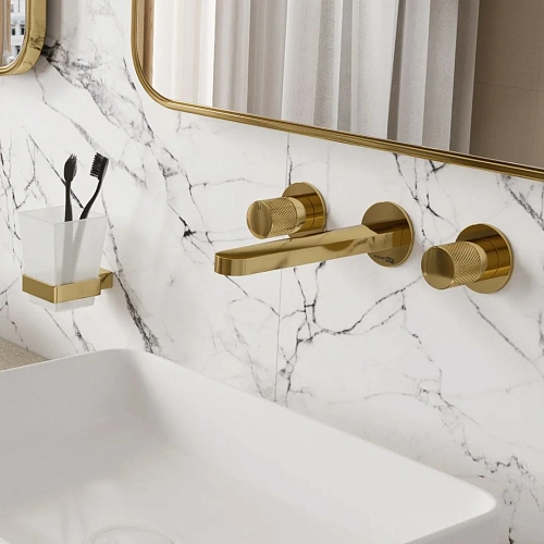 Смеситель для раковины WasserKRAFT Ems 7645 встраиваемый золото Смеситель для раковины WasserKRAFT Ems 7645 встраиваемый золото