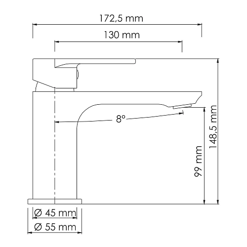 Смеситель для раковины WasserKRAFT Mindel 8503 белый Смеситель для раковины WasserKRAFT Mindel 8503 белый