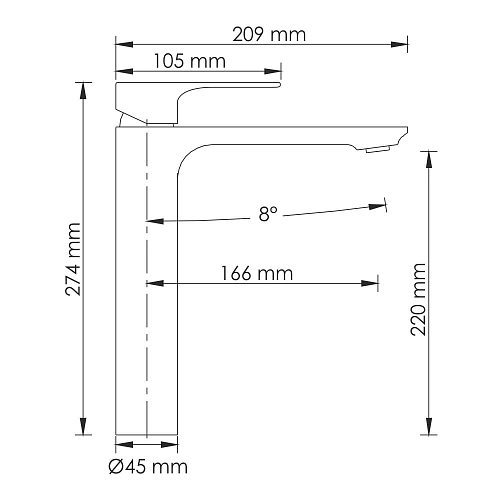Смеситель для раковины WasserKRAFT Mindel 8503H белый Смеситель для раковины WasserKRAFT Mindel 8503H белый