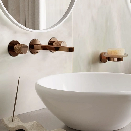 Смеситель для раковины WasserKRAFT Paar 8845 встраиваемый розовое золото Смеситель для раковины WasserKRAFT Paar 8845 встраиваемый розовое золото