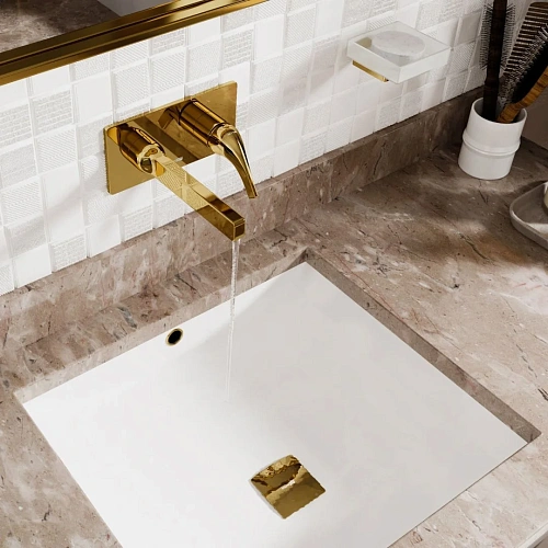 Смеситель для раковины WasserKRAFT Sauer 7130 встраиваемый золото Смеситель для раковины WasserKRAFT Sauer 7130 встраиваемый золото