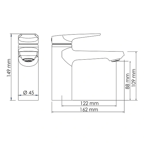 Смеситель для раковины WasserKRAFT Wiese 8403 оружейная сталь Смеситель для раковины WasserKRAFT Wiese 8403 оружейная сталь
