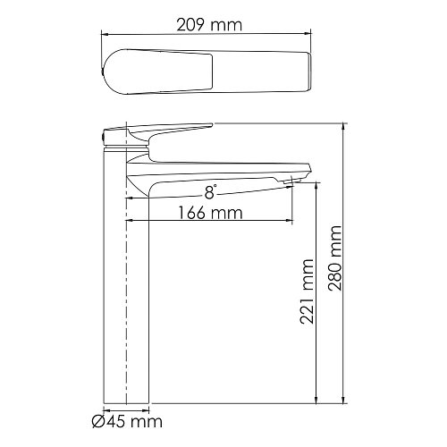 Смеситель для раковины WasserKRAFT Wiese 8403H оружейная сталь Смеситель для раковины WasserKRAFT Wiese 8403H оружейная сталь