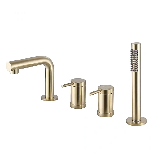 Смеситель на борт ванны ABBER Emotion AF8813G золото матовое Смеситель на борт ванны ABBER Emotion AF8813G золото матовое