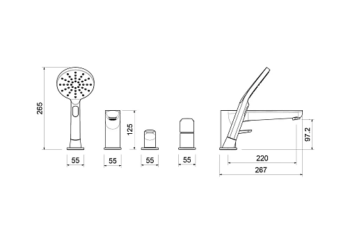 Смеситель на борт ванны Aquatek БЕТТА AQ1148CR Хром Смеситель на борт ванны Aquatek БЕТТА AQ1148CR Хром