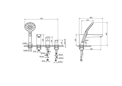 Смеситель на борт ванны Aquatek БЕТТА AQ1148CR Хром Смеситель на борт ванны Aquatek БЕТТА AQ1148CR Хром