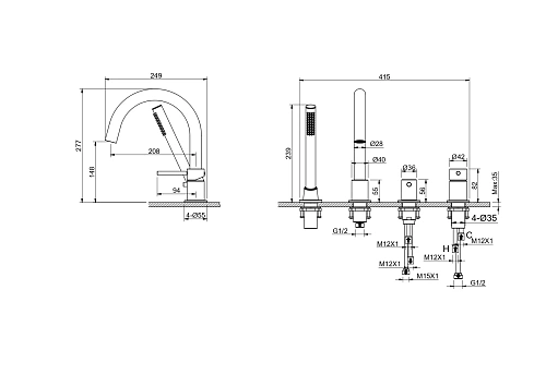 Смеситель на борт ванны Aquatek ЕВРОПА AQ1348CR Хром Смеситель на борт ванны Aquatek ЕВРОПА AQ1348CR Хром