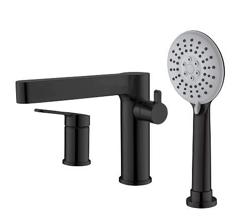 Смеситель на борт ванны BelBagno DELTA DEL-BVD3-NERO черный матовый Смеситель на борт ванны BelBagno DELTA DEL-BVD3-NERO черный матовый