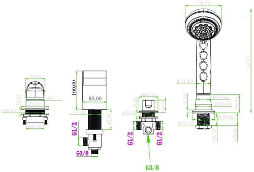 Смеситель на борт ванны Boheme AquaDesign Cascade 493 Смеситель на борт ванны Boheme AquaDesign Cascade 493