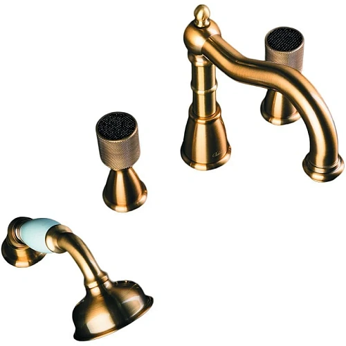 Смеситель на борт ванны Boheme Royal Cristal 391-Royal/CRST black Смеситель на борт ванны Boheme Royal Cristal 391-Royal/CRST black