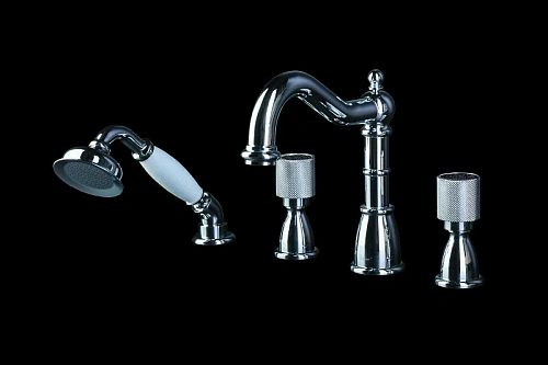 Смеситель на борт ванны Boheme Royal Cristal 396-Royal/CRST black Смеситель на борт ванны Boheme Royal Cristal 396-Royal/CRST black