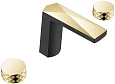 Смеситель на борт ванны Boheme Venturo 150-BG-DIAMOND на 3 отверстия черный-золото, ручка DIAMOND Смеситель на борт ванны Boheme Venturo 150-BG-DIAMOND на 3 отверстия черный-золото, ручка DIAMOND